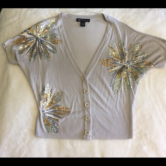 INC -Button down sequin cardigan (Size: Medium) NWOT - Picture 2 of 8